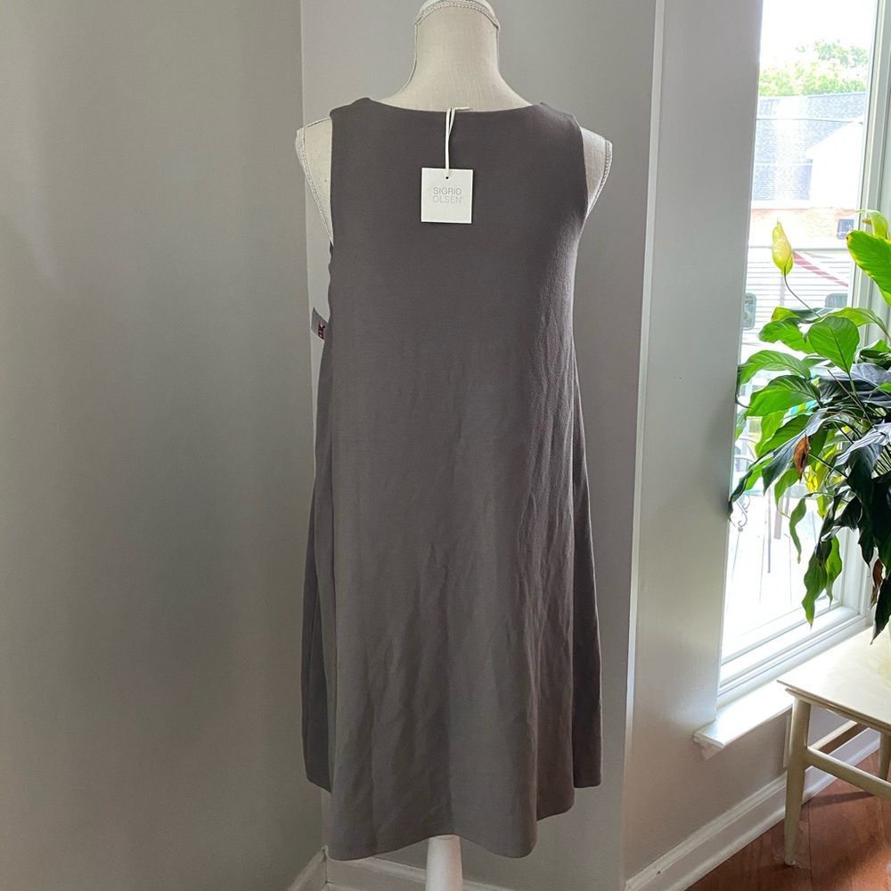 Nwt Sigrid Olsen Taupe Sleeveless Knit Dress - image 4
